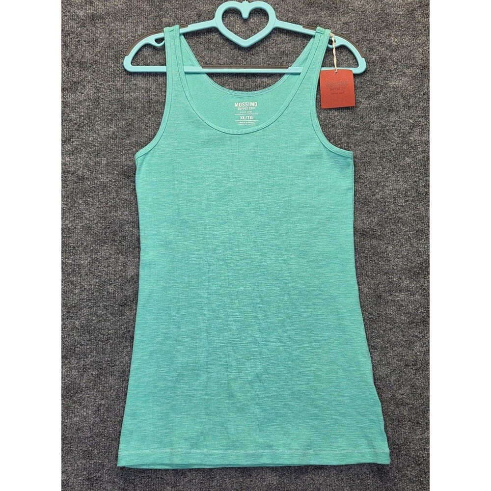 Mossimo Supply Co. Tank Top Womens XL Green Scoop Neck Stretch Jersey Basic